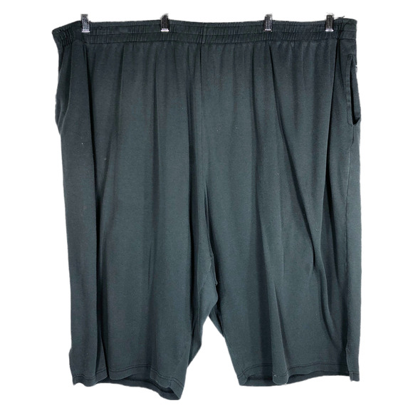 Roamans Plus Sz 5X Capri Pants Black Elastic Waist Pull On Cropped Stretch 1121 - Picture 1 of 4